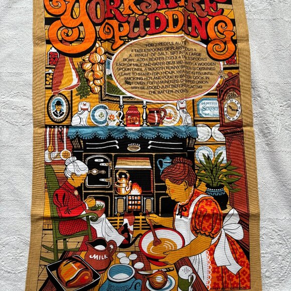 Yorkshire Pudding Souvenir Cotton Kitchen Towel Wall Hanging - Picture 1 of 11